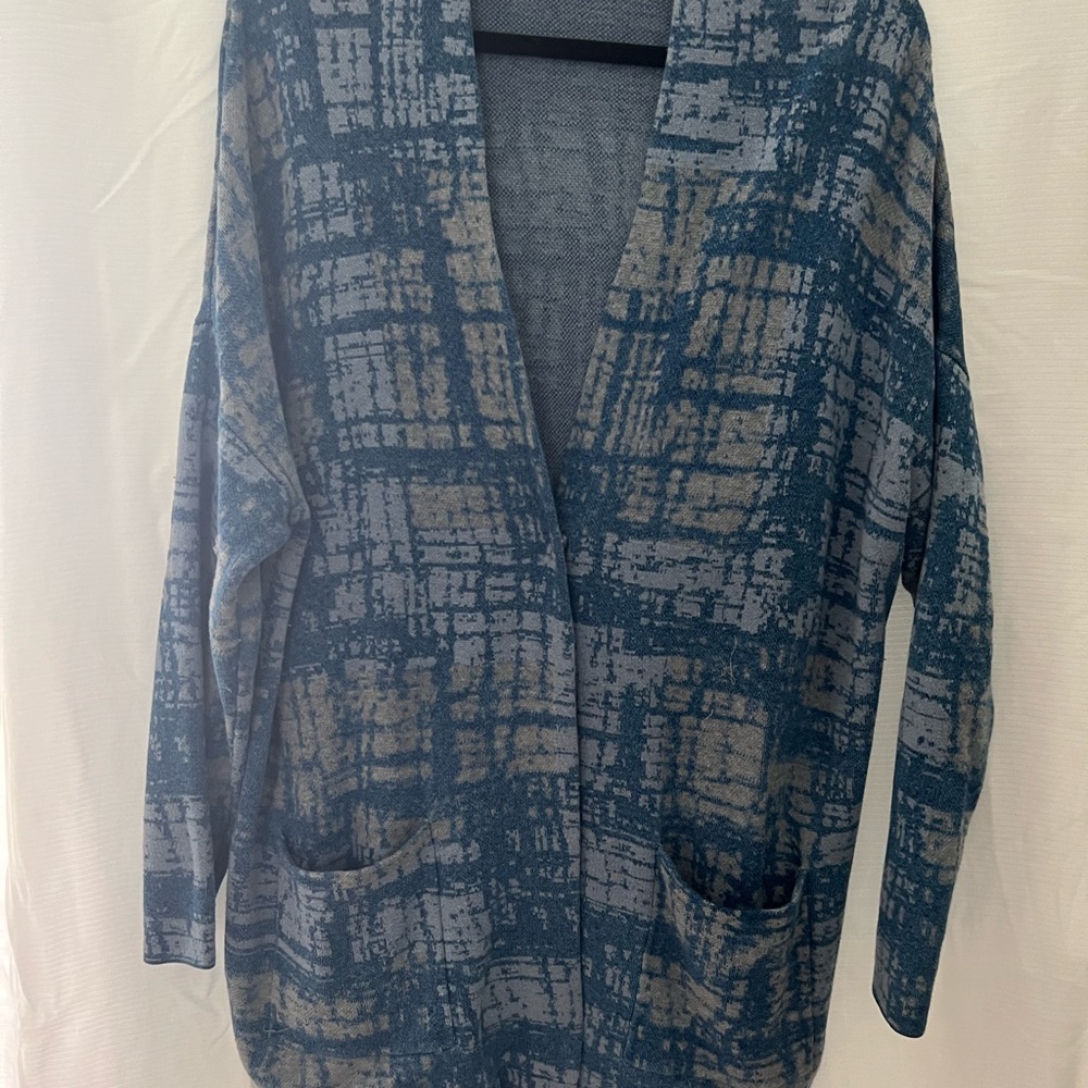 J Jill Purejill Blue Cardigan Size Large